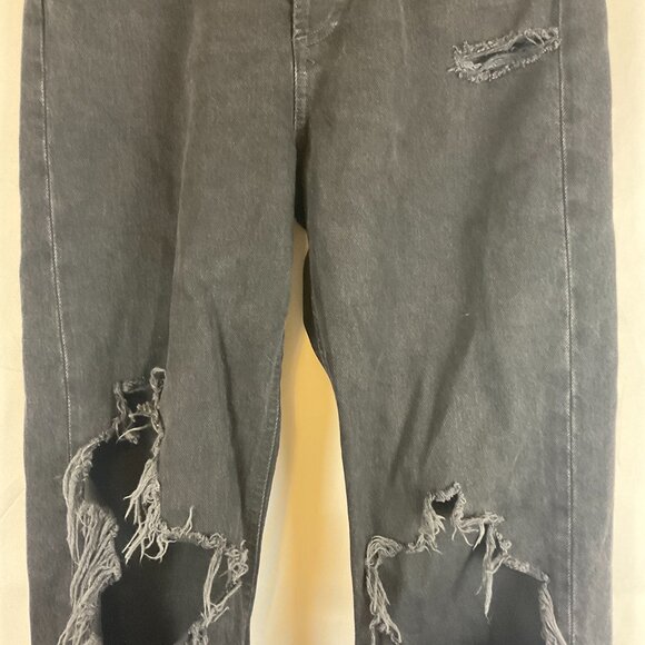 Agolde 90's Jeans 25 Black Distressed Destroyed Button Fly - Picture 3 of 10